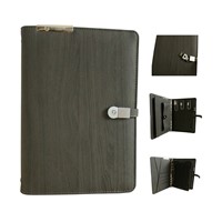 Built-in power bank notebook with metal U disk buckle and mobile phone case and Ipad mini holder