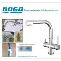 SUS304 Stainless steel TWO handle 3 way drinking water faucet