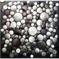 brush finished aluminium metal mosaic for wall or floor decoration
