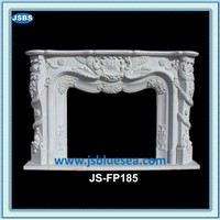 decorative white marble fireplace surround