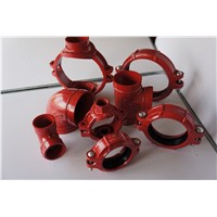 FM UL CE approved ductile iron grooved pipe fitting and coupling