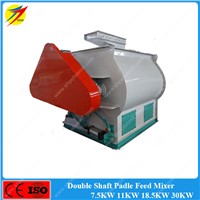 Horizontal poultry feed mixer