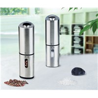 Electric salt or pepper mill with light