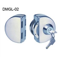 Glass door lock without cut glass