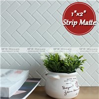 1&amp;quot;x2&amp;quot; matte white herringbone tile mosaic for modern kitchen designs