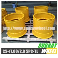Earthmoving wheel and rim components
