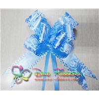 Factory wholesale shiny lace edge pull bows ribbons