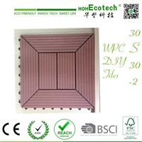 Anti-sliding CE wood timber Exterior landscape interlock wpc diy tiles