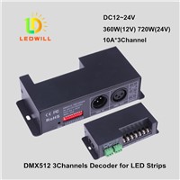 RGB DMX512 CV Driver with XLR-3 RJ45 &amp;amp; Wire connector DMX512 3Channels decoder led lighting lamps