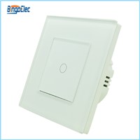 eu/uk standard glass panel 1gang 1way touch light switch,AC110-250V