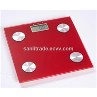 square digital body analysis scale  red color