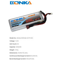 Bonka-5200mah-4S1P-65C Lipo battery for RC helicopters