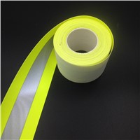 Fluorescent Lime Yellow  Flame Resistant Reflective Fabric Tape Sew on