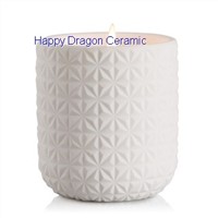 White Cermamic Candle Containers with engravement, candle cups