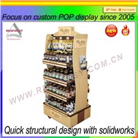 Customized wooden wine/beer retail store display stand