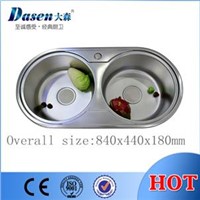 DS8444 double round bowl stainless steel sink
