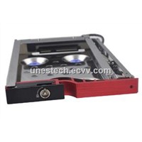 2.5In Single Bay SATA Aluminum panel Anti-Vibration proof hdd mobile rack supports hot swap