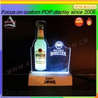 Wooden retail beers/wines display stand with LED light