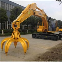 BEIYI hydraulic rotating orange peel grapple excavator scrap grab