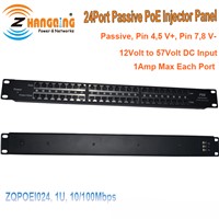 24 Ports Passive PoE Injector Panel