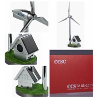 Custom Solar Windmill with Small House Radio Player wind turbine models