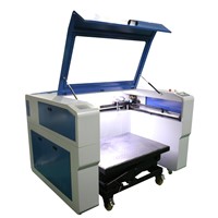 professional granite/tombstone/ceramic/marble 100W Co2 laser engraving machine with lifting trolley