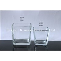 square glass candle holder/ candle container (BGS077 018)