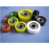 Small plastic pulley wheel with bearing