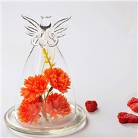 Hand Made Angel Glass Dome Vase Beautiful Glass Cover Home Decoration