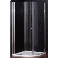 High Quality  frameless Shower enclosure one fixed one sliding door clear glass