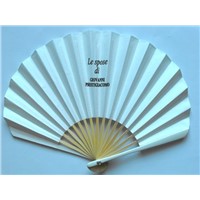 Japanese silk promotion fan with bamboo ribs