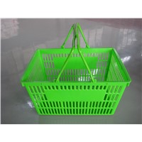 Wholesale Grocery Portable Cheap Plastic Hand-held Shopping Baskets With Double Handles