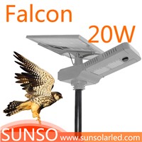 20W All in one solar powered LED Wall mounted, Park, Villa, Village light with motion sensor