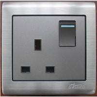 stainless steel UK BS 13A wall socket