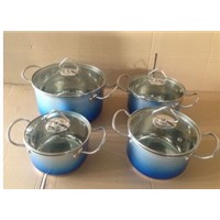 colorful 8pcs bleaching stainless steel cookware set