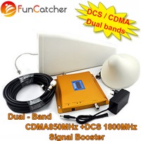 LCD Display CDMA850MHz + DCS1800MHz Dual Band Mobile Phone Signal Booster with Log Periodic Antenna