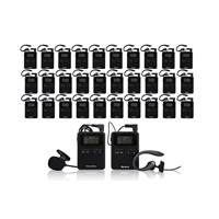 Wireless audio tour guide package(2 pc transmitter+30 pc receivers+ Chargers+Bag)