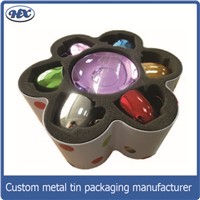 Factory mold  flower shape cup/jewelry tin storage box  #HX-0034