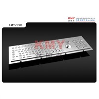 Waterproof Vandalproof Kiosk Metal Keyboard with Trackball Kmy299h