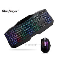Fashional Rainbow backlit Wired Keyboard and Mouse Combo Set for laptop desktop