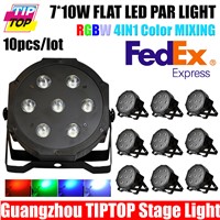 TIPTOP Flat Led Par Light Real Power RGBW DMX IN &amp;amp; OUT Control 7*12W 4IN1 Wedding Party Club