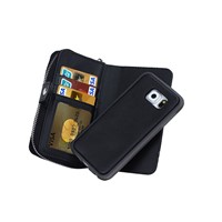 Wrist Strap Zipper Wallet Leather Cover Case W/ Card Slot Money Pocket For Samsung Galaxy S6 SGS6C59