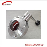 sanitary stainless steel manual butterfly valve with pulling handle