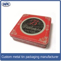 Square tin box cosmetic tin case