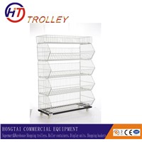 stackable 5 tier  wire basket cage metal display stand factory direct sale