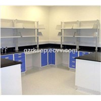 Biology All steel dental lab wall work bench with high cabinet