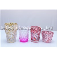 nice design colorful glass candle holder, candle container cheap