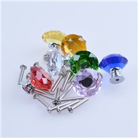 30mm Clear Diamond Crystal Kitchen Cabinet Knobs Rhinestone Drawer Pulls Lot