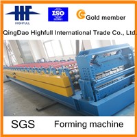 Professional Color Steel Roof Tile Roll Forming Machine with Hydraulic Cutting