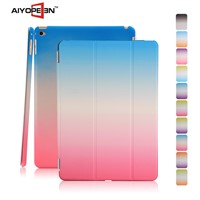 Hot Sale PU smart cover case for iPad mini 4styles rainbow suit cases folded 3 cases